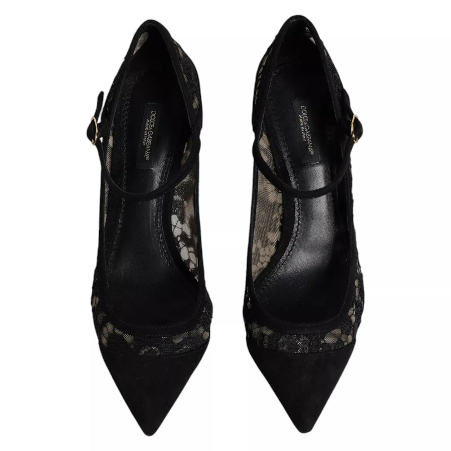 Dolce & Gabbana-Pumps-Schwarz-Spitze-Mary Jane-Taormina-Damen-Abendschuh-EU37.5