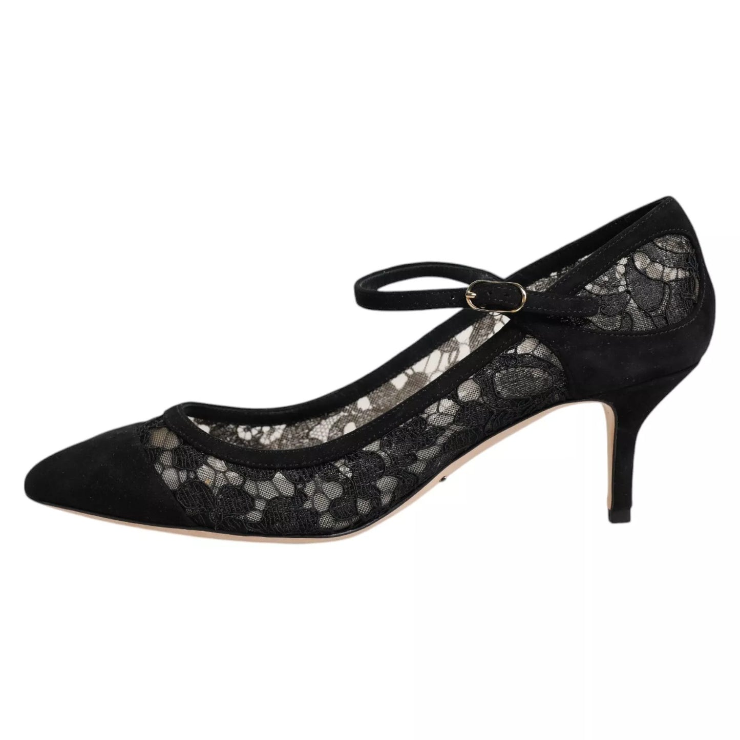 Dolce & Gabbana-Pumps-Schwarz-Spitze-Mary Jane-Taormina-Damen-Abendschuh-EU37.5