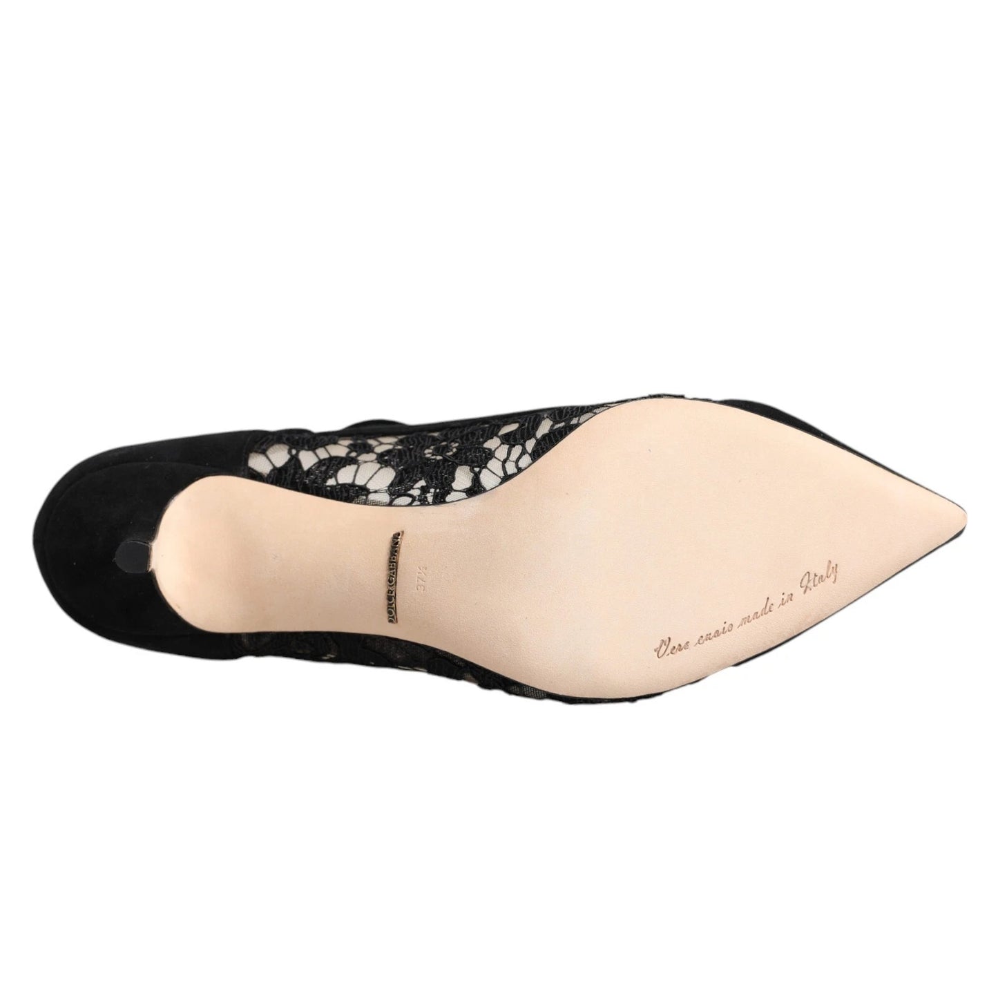 Dolce & Gabbana-Pumps-Schwarz-Spitze-Mary Jane-Taormina-Damen-Abendschuh-EU37.5