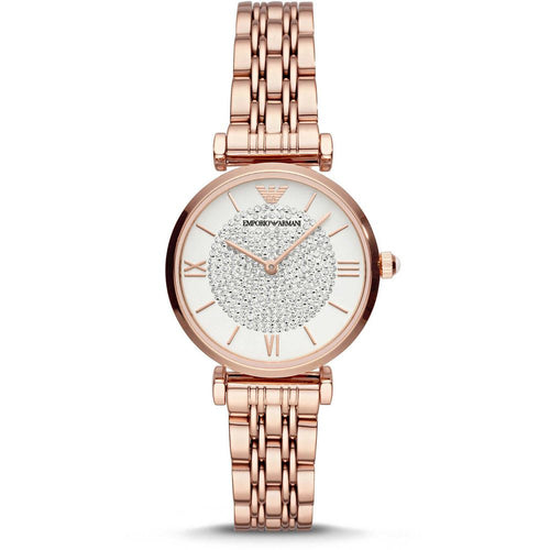 Emporio Armani Damenarmbanduhr - Roségold, Kristall-Zifferblatt, 32 mm Edelstahl